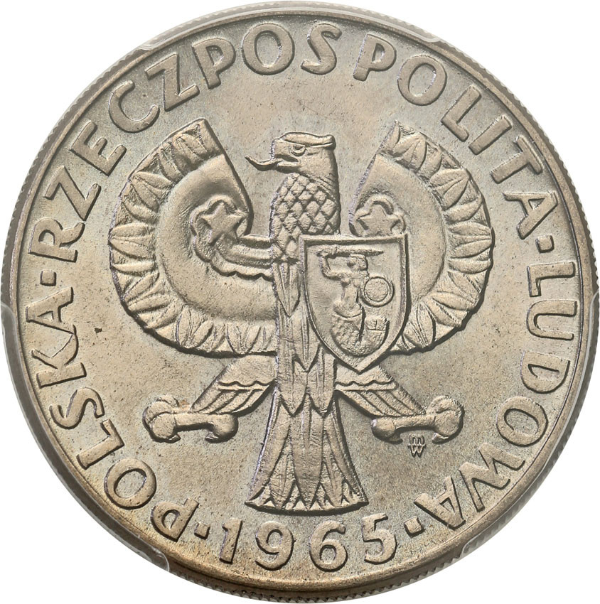 PRÓBA CuNi 10 złotych 1965 chuda syrenka VII wieków Warszawy PCGS SP69 (MAX)